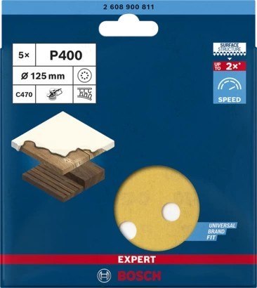 PAPIER ŚCIERNY EXPERT EXC470 D125 G400 8OTW 5PC. PAPIER ŚCIERNY EXPERT EXC470 D125 G400 8OTW 5PC.
