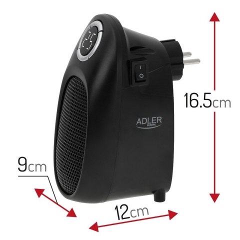 TERMOWENTYLATOR GNIAZDKOWY CZARNY AD 7726 TERMOWENTYLATOR GNIAZDKOWY CZARNY AD 7726