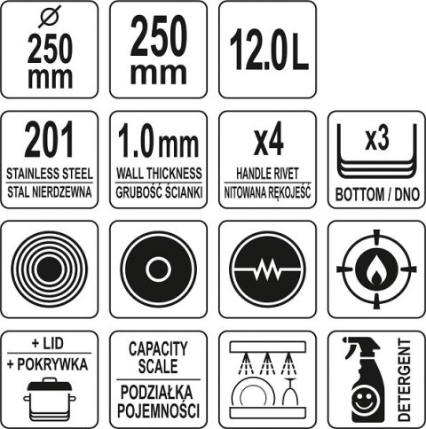 GARNEK WYSOKI Z POKRYWKĄ ZE STALI NIERDZEWNEJ 25X25 12L GARNEK WYSOKI Z POKRYWKĄ ZE STALI NIERDZEWNEJ 25X25 12L