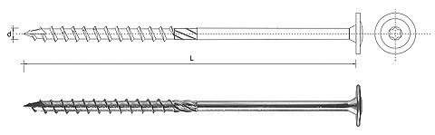 WKRĘT DO DREWNA Z KOŁNIERZEM NA TORX OCYNKOWANY 8*340MM T40 WKRĘT DO DREWNA Z KOŁNIERZEM NA TORX OCYNKOWANY 8*340MM T40