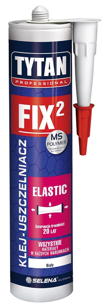 KLEJ MONTAŻOWY FIX2 ELASTIC 290ML BIAŁY TYTAN TYTAN KLEJ MONTAŻOWY FIX2 ELASTIC 290ML BIAŁY TYTAN TYTAN