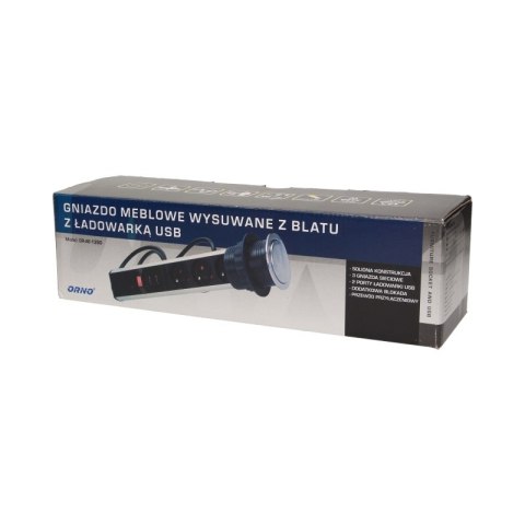 GNIAZDO MEBLOWE 3X2P+Z BLATU 6CM BLOK INOX 1,8M GNIAZDO MEBLOWE 3X2P+Z BLATU 6CM BLOK INOX 1,8M