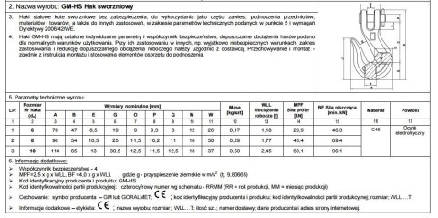 HAK SWORZNIOWY OCYNKOWANY 3/8' 2.45T 10MM HAK SWORZNIOWY OCYNKOWANY 3/8' 2.45T 10MM