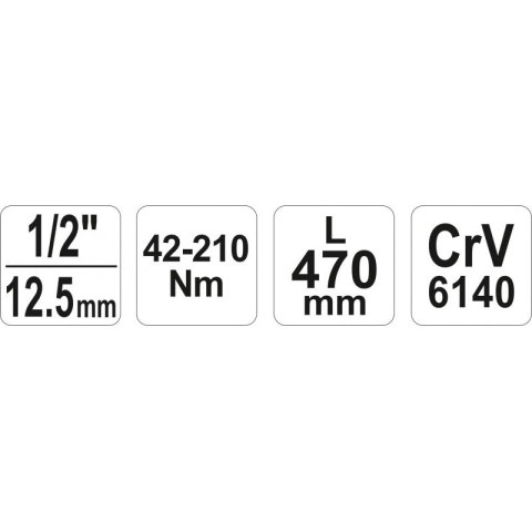 KLUCZ DYNAMOMETRYCZNY 1/2'' 42-210NM KLUCZ DYNAMOMETRYCZNY 1/2'' 42-210NM
