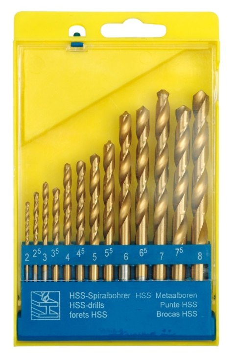 KOMPLET WIERTEŁ TYTANOWYCH DO METALU 2.0-8.0MM 13SZT. KOMPLET WIERTEŁ TYTANOWYCH DO METALU 2.0-8.0MM 13SZT.