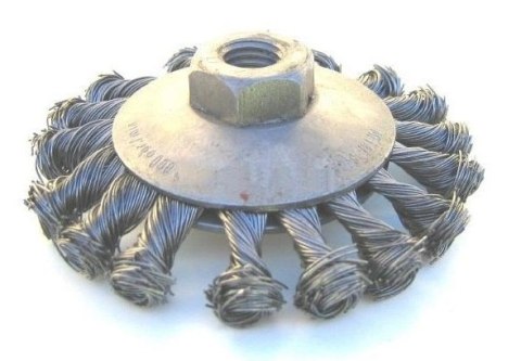 SZCZOTKA TARCZOWO-KĄTOWA DRUT STALOWY SPLATANY M-14 FI120MM SZCZOTKA TARCZOWO-KĄTOWA DRUT STALOWY SPLATANY M-14 FI120MM