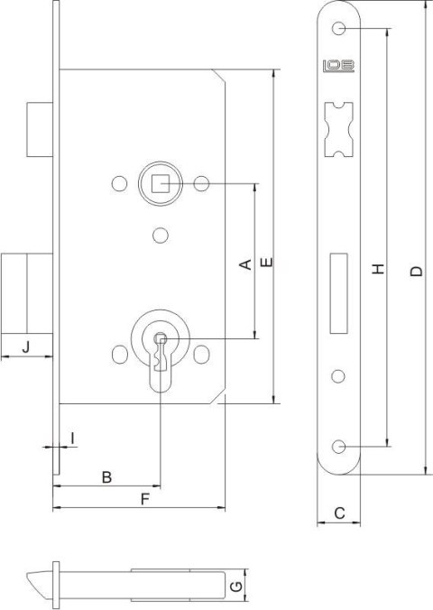 ZAMEK WPUSZCZANY LOB 60MM NA WKŁADKĘ ZAMEK WPUSZCZANY LOB 60MM NA WKŁADKĘ