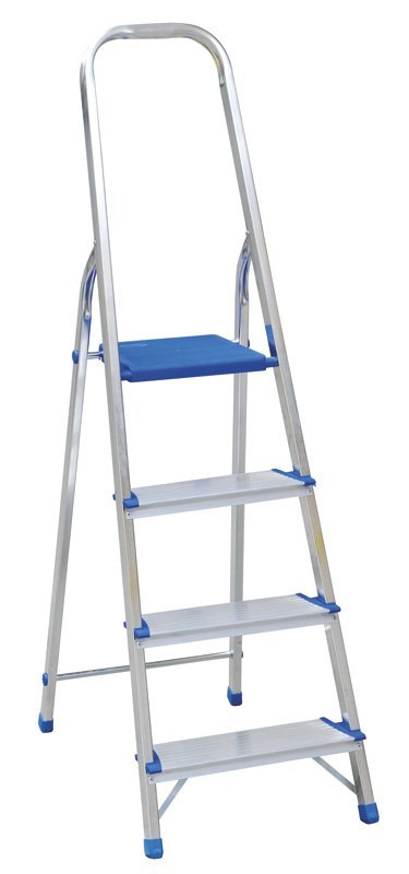DRABINA ALUMINIOWA WOLNOSTOJĄCA 154CM 3 STOPNIE + PODEST DRABINA ALUMINIOWA WOLNOSTOJĄCA 154CM 3 STOPNIE + PODEST
