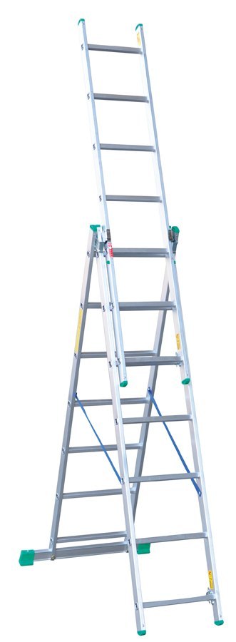DRABINA ALUMINIOWA 3-ELEMENTOWA 420CM 7+7+7 SZCZEBLI DRABINA ALUMINIOWA 3-ELEMENTOWA 420CM 7+7+7 SZCZEBLI