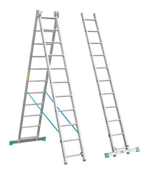 DRABINA ALUMINIOWA 3-ELEMENTOWA 420CM 7+7+7 SZCZEBLI DRABINA ALUMINIOWA 3-ELEMENTOWA 420CM 7+7+7 SZCZEBLI