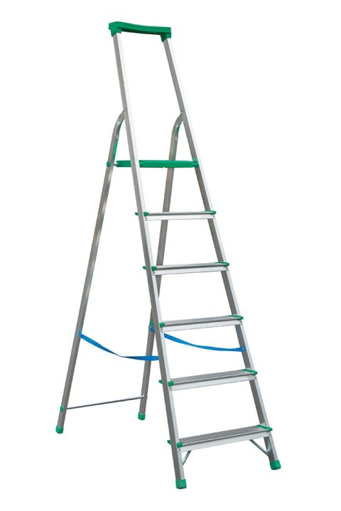 DRABINA ALUMINIOWA WOLNOSTOJĄCA 204CM 5 STOPNI + PODEST DRABINA ALUMINIOWA WOLNOSTOJĄCA 204CM 5 STOPNI + PODEST