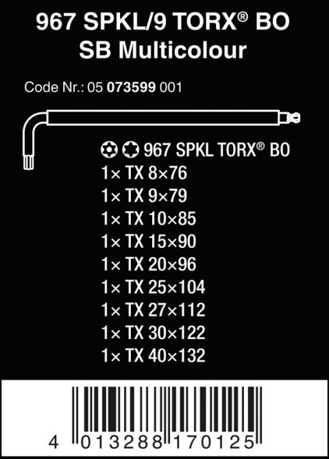 ZESTAW KLUCZY TORX 9 SZTUK ZESTAW KLUCZY TORX 9 SZTUK