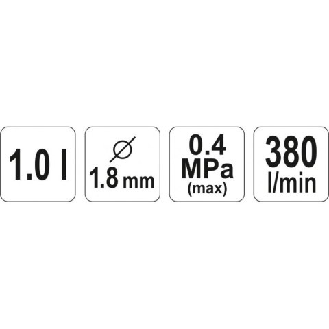 PISTOLET LAKIERNICZY Z DOLNYM ZBIORNIKIEM 1L 1,8M PISTOLET LAKIERNICZY Z DOLNYM ZBIORNIKIEM 1L 1,8M