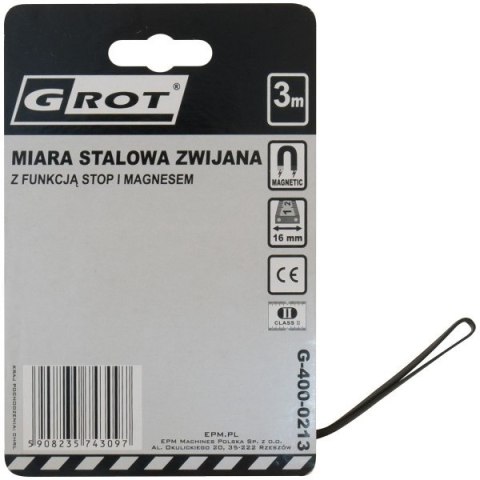 MIARA ZWIJANA GROT 3M*16MM MIARA ZWIJANA GROT 3M*16MM