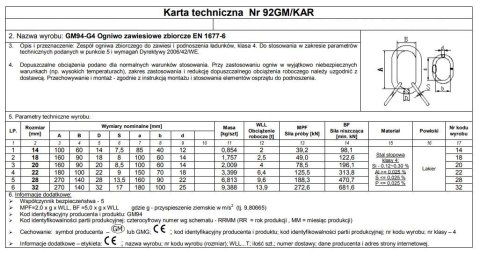 OGNIWO ZBIORCZE 20 GM94 G4 WLL4T OGNIWO ZBIORCZE 20 GM94 G4 WLL4T