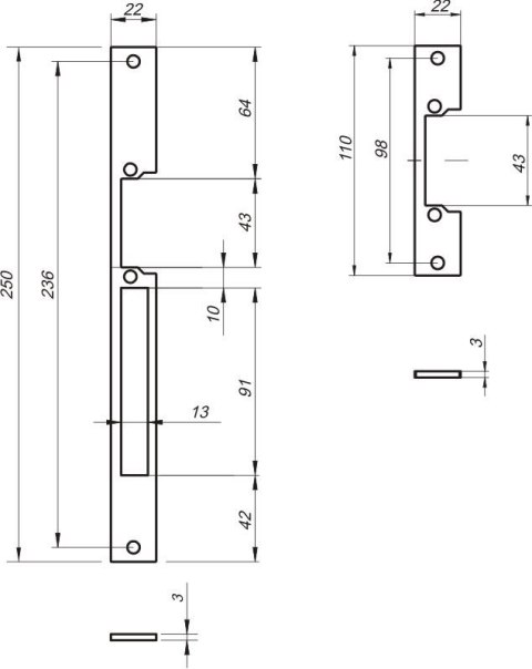 ZACZEP PŁASKI DO ELEKTROZACZEPU RE41L SZEROKOŚĆ 22MM MODEL L ZACZEP PŁASKI DO ELEKTROZACZEPU RE41L SZEROKOŚĆ 22MM MODEL L