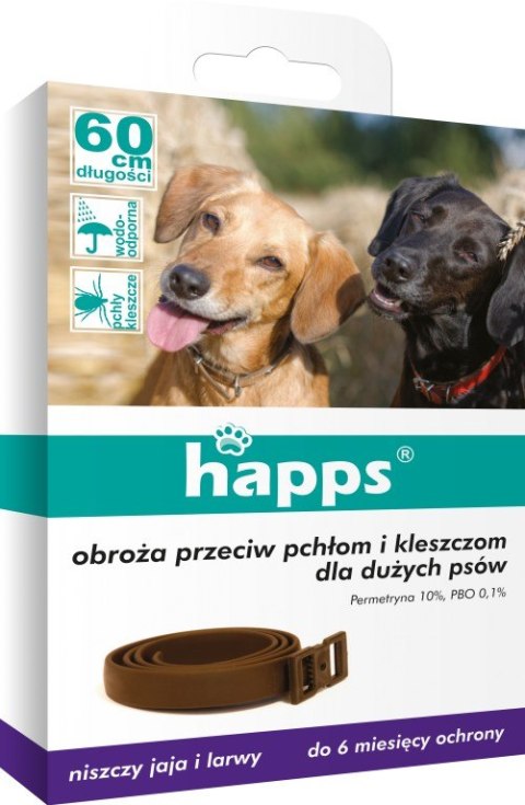 OBROŻA DLA DUŻYCH PSÓW HAPPS, DO ZWALCZANIA PASOŻYTÓW OBROŻA DLA DUŻYCH PSÓW HAPPS, DO ZWALCZANIA PASOŻYTÓW