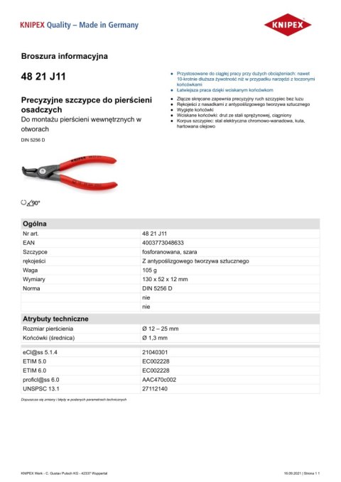 PRECYZYJNE SZCZYPCE DO PIERŚCIENI WEW.WYGIĘTE 130MM PRECYZYJNE SZCZYPCE DO PIERŚCIENI WEW.WYGIĘTE 130MM