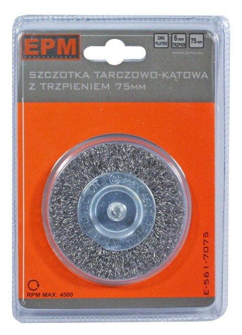 SZCZOTKA TARCZOWA Z TRZPIENIEM 75MM ZN SZCZOTKA TARCZOWA Z TRZPIENIEM 75MM ZN