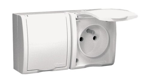 AQUARIUS GNIAZDO HERMETY. 2-KROTNE Z/U IP54 BIAŁE AQUARIUS GNIAZDO HERMETY. 2-KROTNE Z/U IP54 BIAŁE