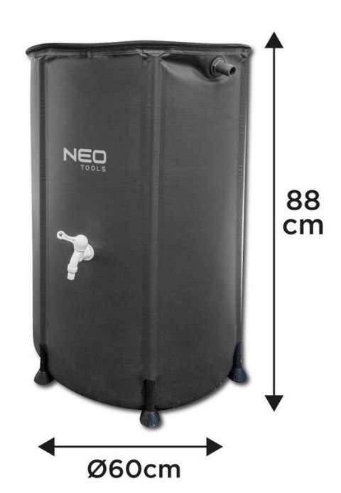 SKŁADANY POJEMNIK NA DESZCZÓWKĘ, 250 L, PVC SKŁADANY POJEMNIK NA DESZCZÓWKĘ, 250 L, PVC