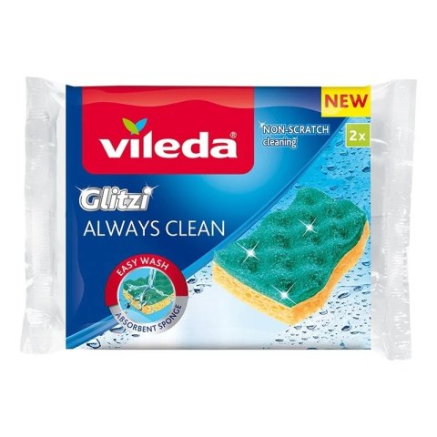 VILEDA GĄBKA DO NACZYŃ WISKOZOWA GLITZI ALWAYS CLEAN 2 SZT. VILEDA GĄBKA DO NACZYŃ WISKOZOWA GLITZI ALWAYS CLEAN 2 SZT.