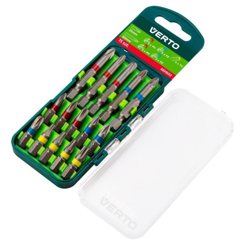 ZESTAW BITÓW 15SZTUK 25MM 3*PH, 3*PZ, 4*TX + 50MM 3*PH, 2*PZ ZESTAW BITÓW 15SZTUK 25MM 3*PH, 3*PZ, 4*TX + 50MM 3*PH, 2*PZ