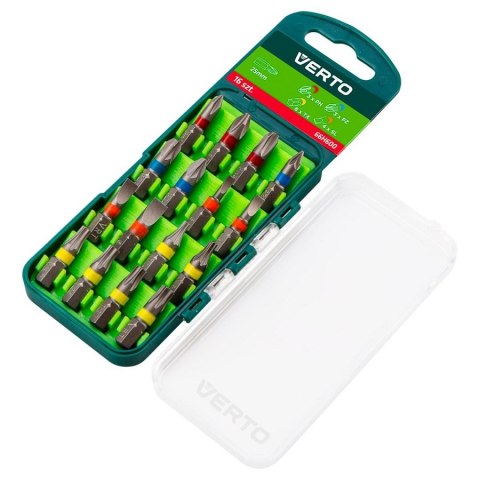 ZESTAW BITÓW 16 SZTUK 25MM 3*PH, 3*PZ, 4*SL, 6*TX ZESTAW BITÓW 16 SZTUK 25MM 3*PH, 3*PZ, 4*SL, 6*TX