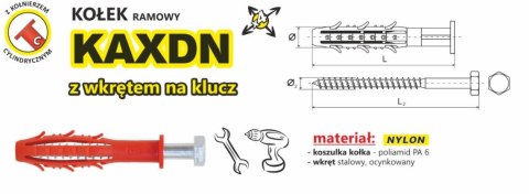 KOŁEK RAMOWY WSZECHSTRONNY KAXDN 10*160MM NYLON KOŁEK RAMOWY WSZECHSTRONNY KAXDN 10*160MM NYLON