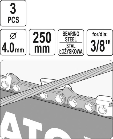 PILNIK OKRĄGŁY DO ŁAŃCUCHÓW 4.0MM 3 SZT. PILNIK OKRĄGŁY DO ŁAŃCUCHÓW 4.0MM 3 SZT.