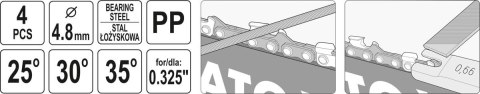 ZESTAW DO OSTRZENIA ŁAŃCUCHA 4.8MM 4SZT ZESTAW DO OSTRZENIA ŁAŃCUCHA 4.8MM 4SZT