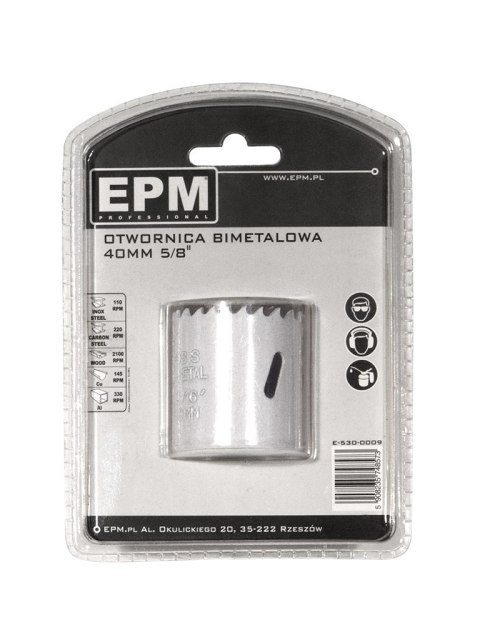 OTWORNICA BI-METALOWA 40MM UCHWYT 5/8'' OTWORNICA BI-METALOWA 40MM UCHWYT 5/8''