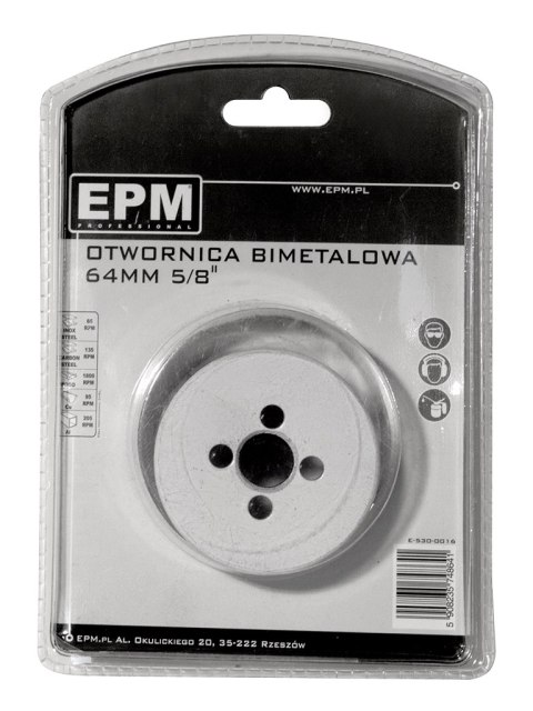 OTWORNICA BI-METALOWA 64MM UCHWYT 5/8'' OTWORNICA BI-METALOWA 64MM UCHWYT 5/8''