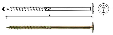WKRĘT DO DREWNA Z KOŁNIERZEM NA TORX OCYNK ŻÓŁTY 6*60MM T30 WKRĘT DO DREWNA Z KOŁNIERZEM NA TORX OCYNK ŻÓŁTY 6*60MM T30