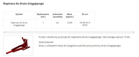 NAPINACZ DRUTU ŚCIĄGAJĄCEGO NAPINACZ DRUTU ŚCIĄGAJĄCEGO