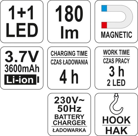 LAMPA WARSZTATOWA 2IN1 LED LAMPA WARSZTATOWA 2IN1 LED