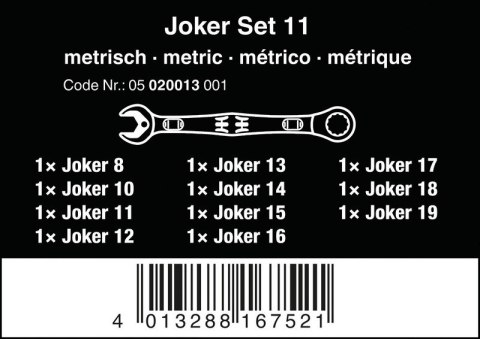 ZESTAW KLUCZY PŁASKO-OCZKOWYCH Z GRZECHOTKĄ JOKER ZESTAW KLUCZY PŁASKO-OCZKOWYCH Z GRZECHOTKĄ JOKER