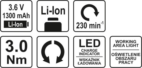 WKRĘTAK AKUMULATOROWY 3.6V 1.3 AH WKRĘTAK AKUMULATOROWY 3.6V 1.3 AH