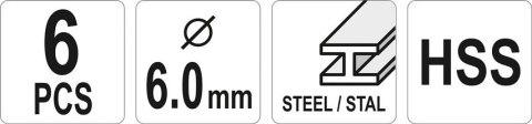 FREZY TRZPIENIIOWE DO METALU FI 6MM 6 SZT. FREZY TRZPIENIIOWE DO METALU FI 6MM 6 SZT.