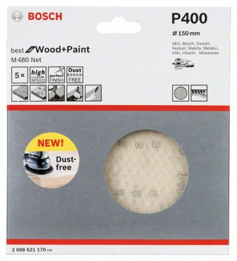 KRĄŻEK ŚCIERNY M480 150MM G400 5PC KRĄŻEK ŚCIERNY M480 150MM G400 5PC