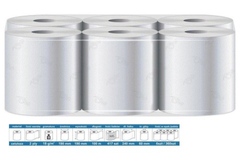 RĘCZNIK PAPIEROWY MAXI, 100% CELULOZA, 100M/19CM OP. 6SZT RĘCZNIK PAPIEROWY MAXI, 100% CELULOZA, 100M/19CM OP. 6SZT