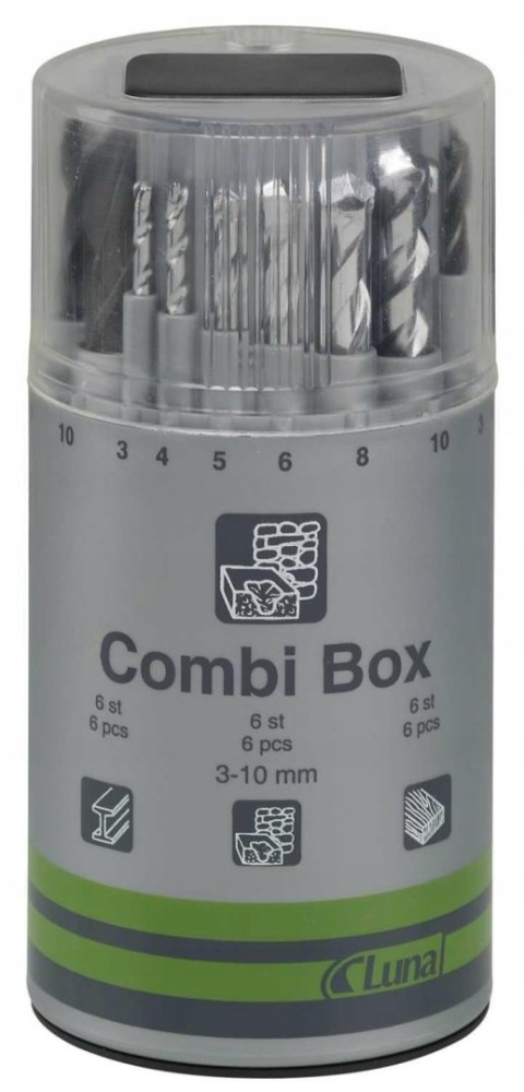 ZESTAW WIERTEŁ COMBI BOX 3-10MM. ZESTAW WIERTEŁ COMBI BOX 3-10MM.