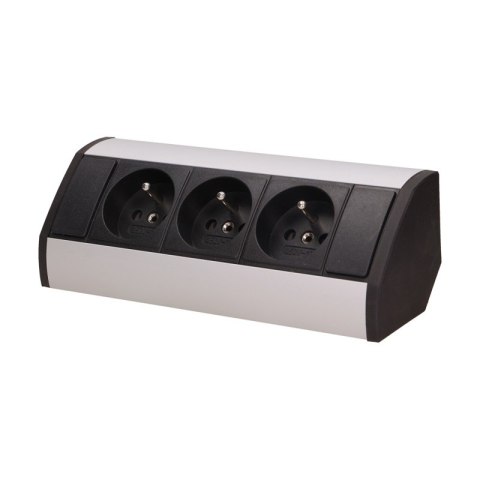 GNIAZDO MEBLOWE 3X2P+Z CZARNO-SREBRNE GNIAZDO MEBLOWE 3X2P+Z CZARNO-SREBRNE