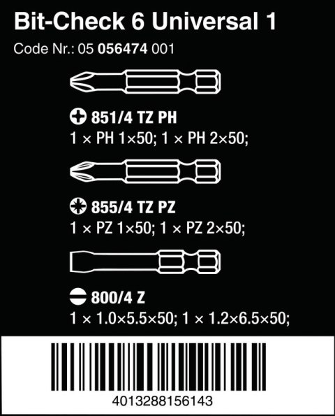ZESTAW BIT-CHECK 6 UNIVERSAL 2, 6CZ. ZESTAW BIT-CHECK 6 UNIVERSAL 2, 6CZ.