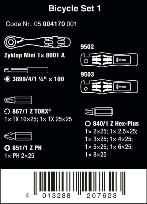 ZESTAW WKRĘTAKÓW BICYCLE SET 1, 14 CZĘŚĆ ZESTAW WKRĘTAKÓW BICYCLE SET 1, 14 CZĘŚĆ