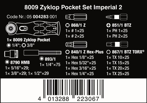 ZESTAW ZYKLOP POCKET SET IMPERIAL SET 2, 18CZ. ZESTAW ZYKLOP POCKET SET IMPERIAL SET 2, 18CZ.