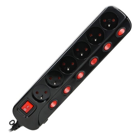 LISTWA ZASILAJĄCA 'MULTISWITCH', 6X2P+Z, KABEL 3X1,0M CZARNY LISTWA ZASILAJĄCA 'MULTISWITCH', 6X2P+Z, KABEL 3X1,0M CZARNY