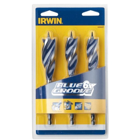 ZESTAW WIERTEŁ DO DREWNA BLUE GROOVE 6X 20,22,25 MM ZESTAW WIERTEŁ DO DREWNA BLUE GROOVE 6X 20,22,25 MM