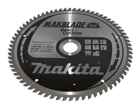 TARCZA TNĄCA MAKBLADE 260*30MM 70Z TARCZA TNĄCA MAKBLADE 260*30MM 70Z